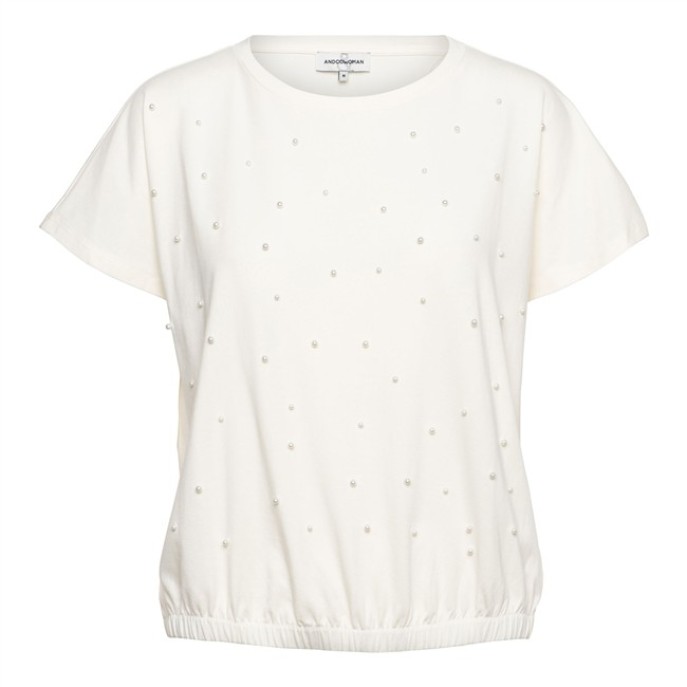 Andco Woman T-shirt Terese parels Beige